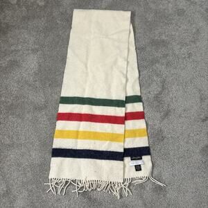 Hudsons Bay HBC Stripes Scarf - Johnstons of Elgin 100% Wool Ivory